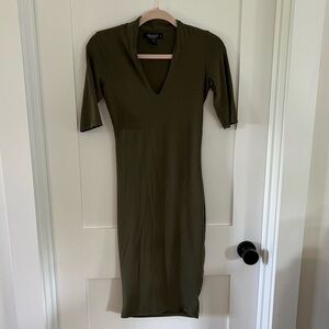 NWOT olive green bodycon dress
